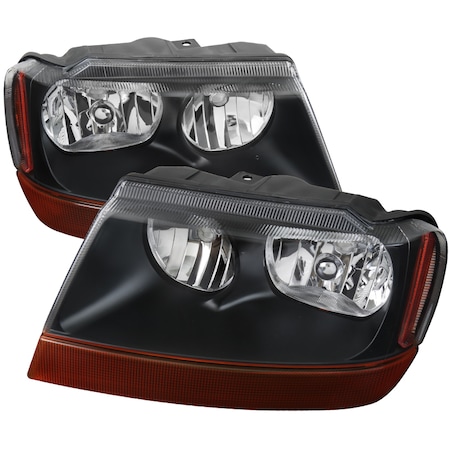 Spec-D Tuning 99-04 Jeep Cherokee Headlights- Black, 2LH-GKEE99JM-V2-ABM 2LH-GKEE99JM-V2-ABM